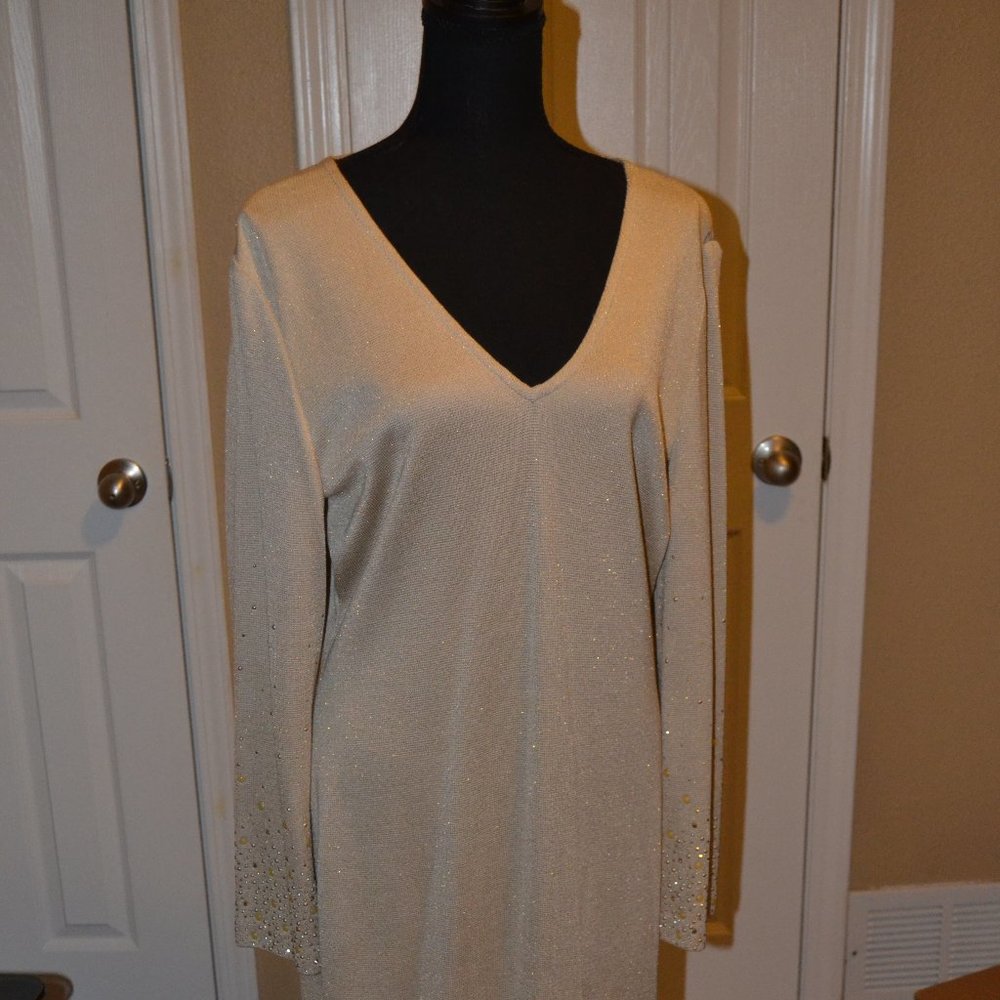 St. John Knit Dress NWT Size 14 Gold